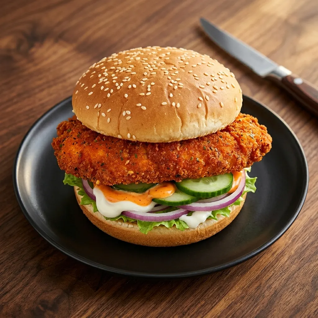 Crispy paneer burger with spiced fried paneer and fresh toppings at Virk Dhaba London Ontario